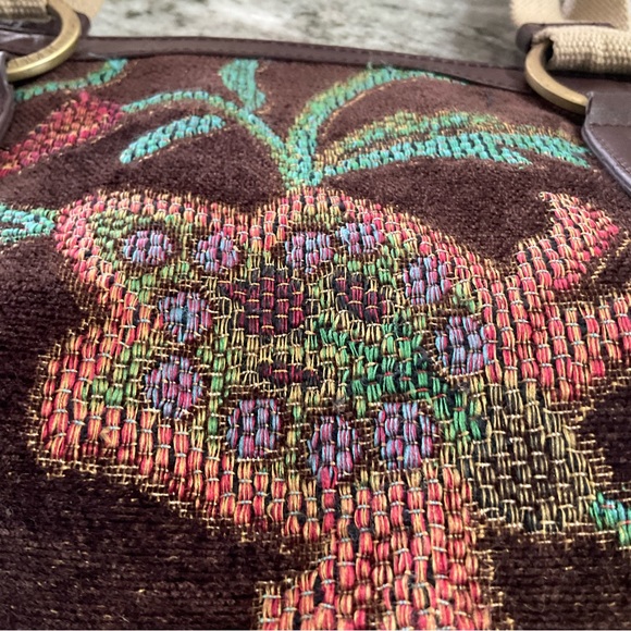 Tommy Hilfiger Tapestry Floral Embroidered Purse Leather Boho Shoulder Bag - Picture 5 of 9